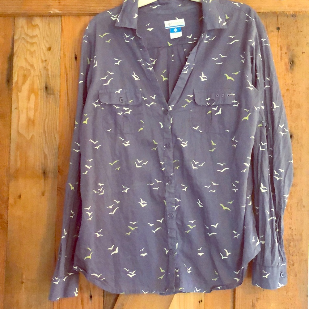 Columbia long sleeve, button down outdoor shirt.